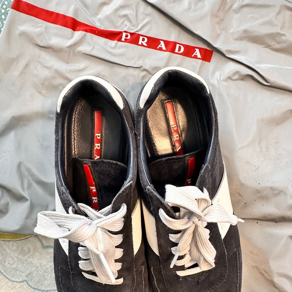Prada Women’s Black and White Sneakers